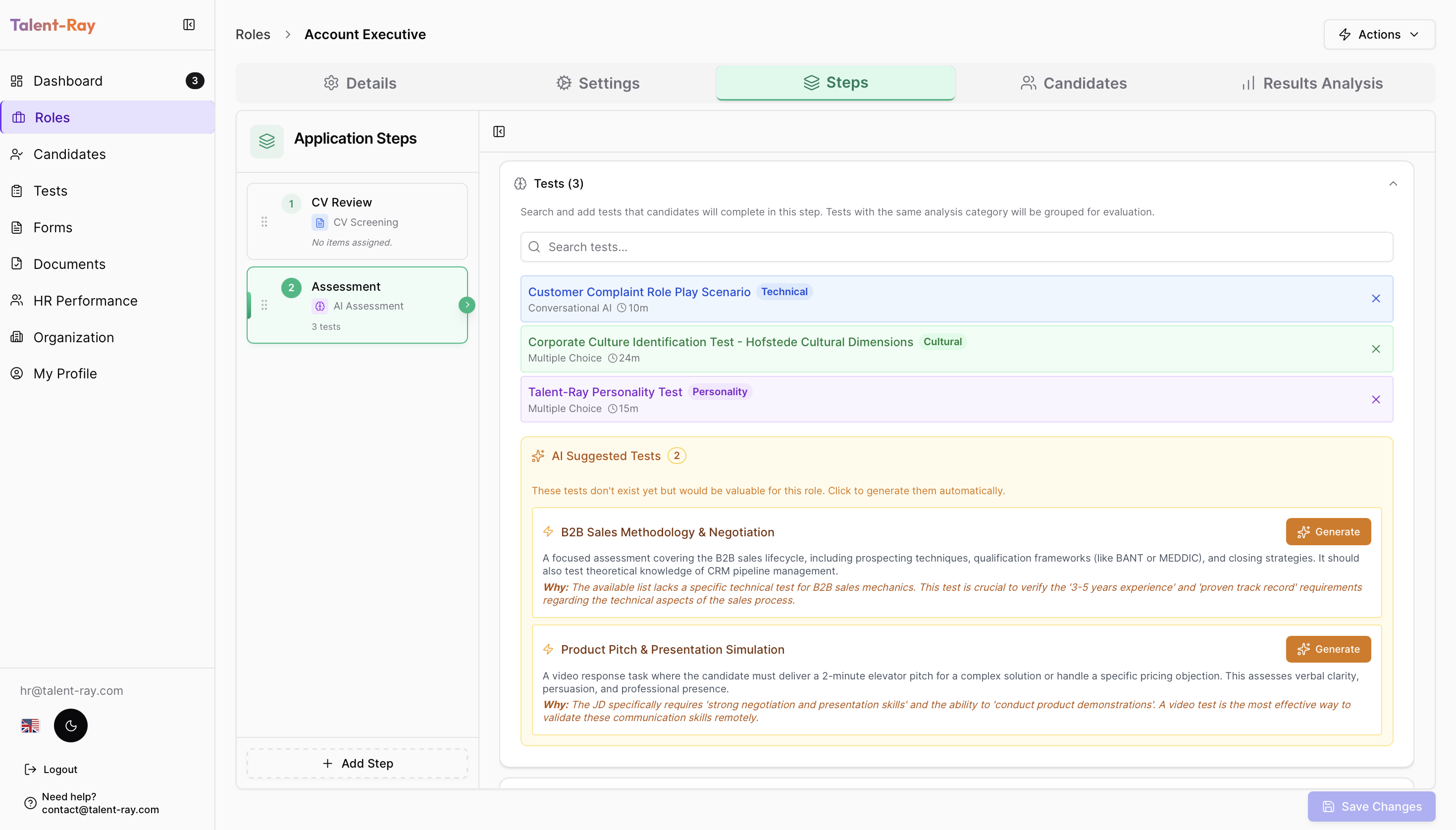 AI-Generated Role-Specific Assessments