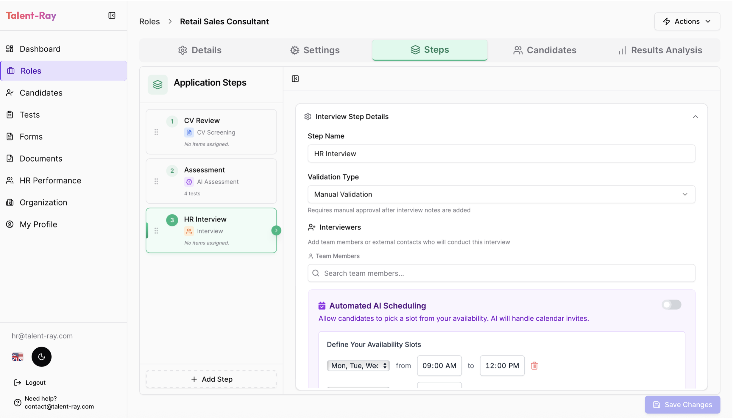 Automated Interview Scheduling